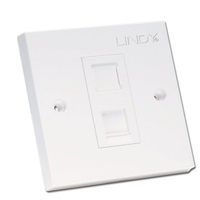 CAT6 Single Wall Plate with 1 x RJ-45 Shuttered Socket,  Unshielded