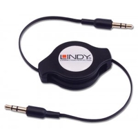 Retractable 3.5mm Stereo Jack Male to 3.5mm Stereo Jack Male Cable,  1.10m