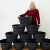 Medium Wooden Barrel Effect Plastic Planter - 10