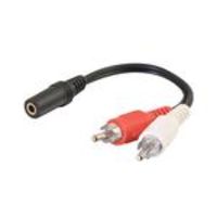 Cbl/6IN 3.5mm Str FeMale to 2 RCA MaleY-
