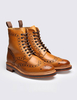 Grenson Fred Calf Brogue Derby Boot - Tan