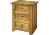 Amalfi 3 drawer bedside table