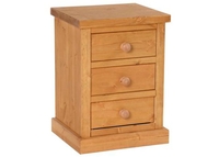 Chunky Pine Antique Wax 3 Drawer Bedside