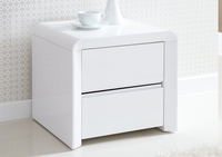 Ice High Gloss 2 Drawer Bedside - White