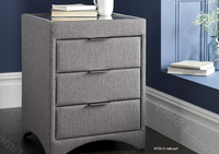 Kaydian Valencia 3 Drawer Upholstered Bedside Table - Elephant Grey