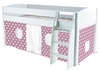 Stompa UNOS Mid Sleeper Bed Frame with Tent - White + Pink Stars