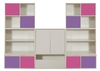 Stompa UNOS Storage Bundle C2 - White with 4 Pink and 4 Purple Small Doors and 2 Large White Doors