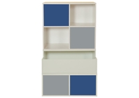 Stompa UNOS Storage Bundle D3 - White with 2 Blue and 2 Grey Doors