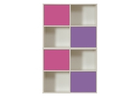 Stompa UNOS Storage Bundle E2 - White with 2 Pink and 2 Purple Doors