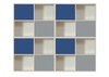 Stompa UNOS Storage Bundle G3 - White with 4 Blue and 4 Grey Doors