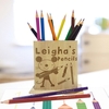 Arty Mouse Personalised Wooden Pencil Holder With Pencils