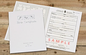 Birth Certificate Presentation Folder