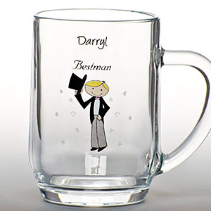 Cartoon Wedding Half Pint Glass Tankard