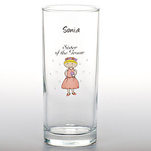 Cartoon Wedding Hi Ball Glass