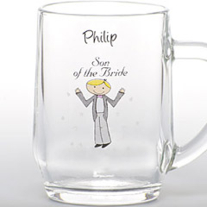 Cartoon Wedding Pint Glass Tankard