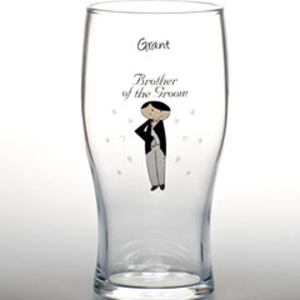 Cartoon Wedding Tulip Pint Glass
