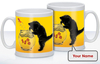 Cat Goes Fishing Personalised Mug