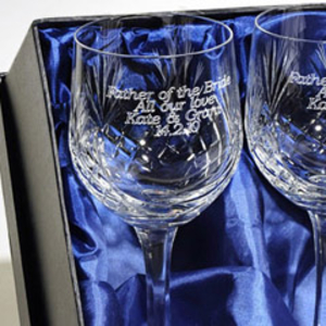 Engraved Crystal Wine Glasses