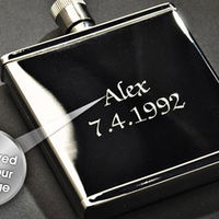 Engraved Hippy Thin Hip Flask
