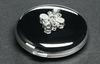Engraved Round Mirror with Pearls