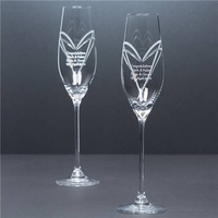 Engraved Swarovski Heart Flutes