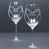 Engraved Swarovski Heart Wine Glasses