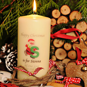 Initial Santa Candle