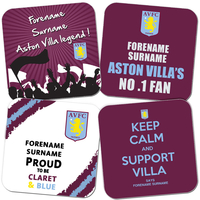 Personalised Aston Villa Coasters - 4 Pack