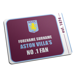 Personalised Aston Villa Fan Mouse Mat - No 1 Fan