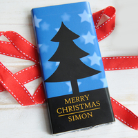 Personalised Christmas Chocolate Bar - Tree