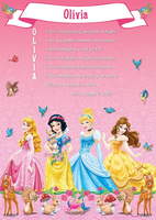 Personalised Disney Princess Tea Party Poem