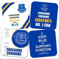 Personalised Everton Coasters - 4 Pack