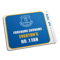 Personalised Everton Fan Mouse Mat - No 1 Fan