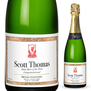 Personalised Liverpool Cava Bottle