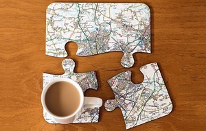 Personalised Map Jigsaw Coasters
