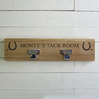 Personalised Oak Horse Tack Hanger