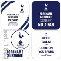 Personalised Tottenham Hotspur Coasters - 4 Pack
