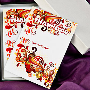 Retro Personalised Thank You Stationery