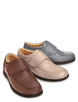 Real Leather Wide Fitting Touch and Close Shoe