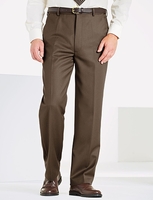 Regular Rise Cavalry Twill Trousers With Elasticated Waistband