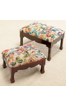 SET OF TWO NESTING FOOTSTOOLS