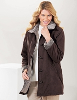 Toggle Fastening Fur Trim Lined Jacket
