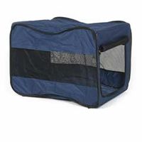 Budget Folding Pet Crate by PetPlanet - Large Navy Blue
