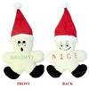 Funny Fleece Snowman Naughty/Nice Dog Toy