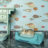 Resploot Snakeskin Snuggle Dog Bed - Teal - Small - W60 x D50cm