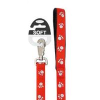 Rosewood Reflective Paw Print Lead Red 40 x 5/8in