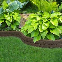 1.22m Recycled Rubber Lawn Edging - Flexi Curve Rockwall - Earth - H9cm