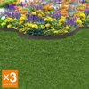 18m Recycled Rubber Lawn Edging - Border Thinline - Earth - H9cm