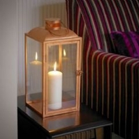 Copper Effect Candle Lantern