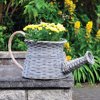 Wicker Watering Can Basket Planter 23cm high